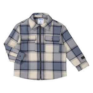Mayoral Boys Plaid Zip-Up Jacket ~ Cloud